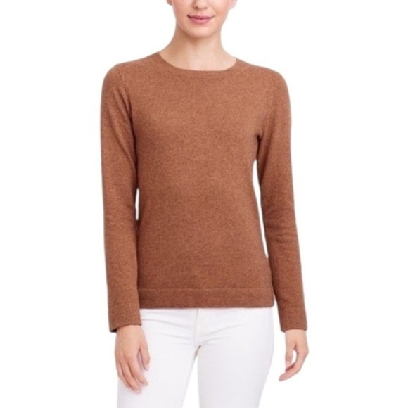 J. CREW BROWN TEDDIE COTTON WOOL BLEND CREWNECK SWEATER SIZE MEDIUM - Picture 1 of 11